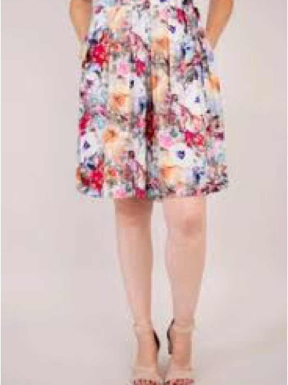 Blue Sky Pastel Floral Viscose Shorts